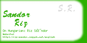 sandor riz business card